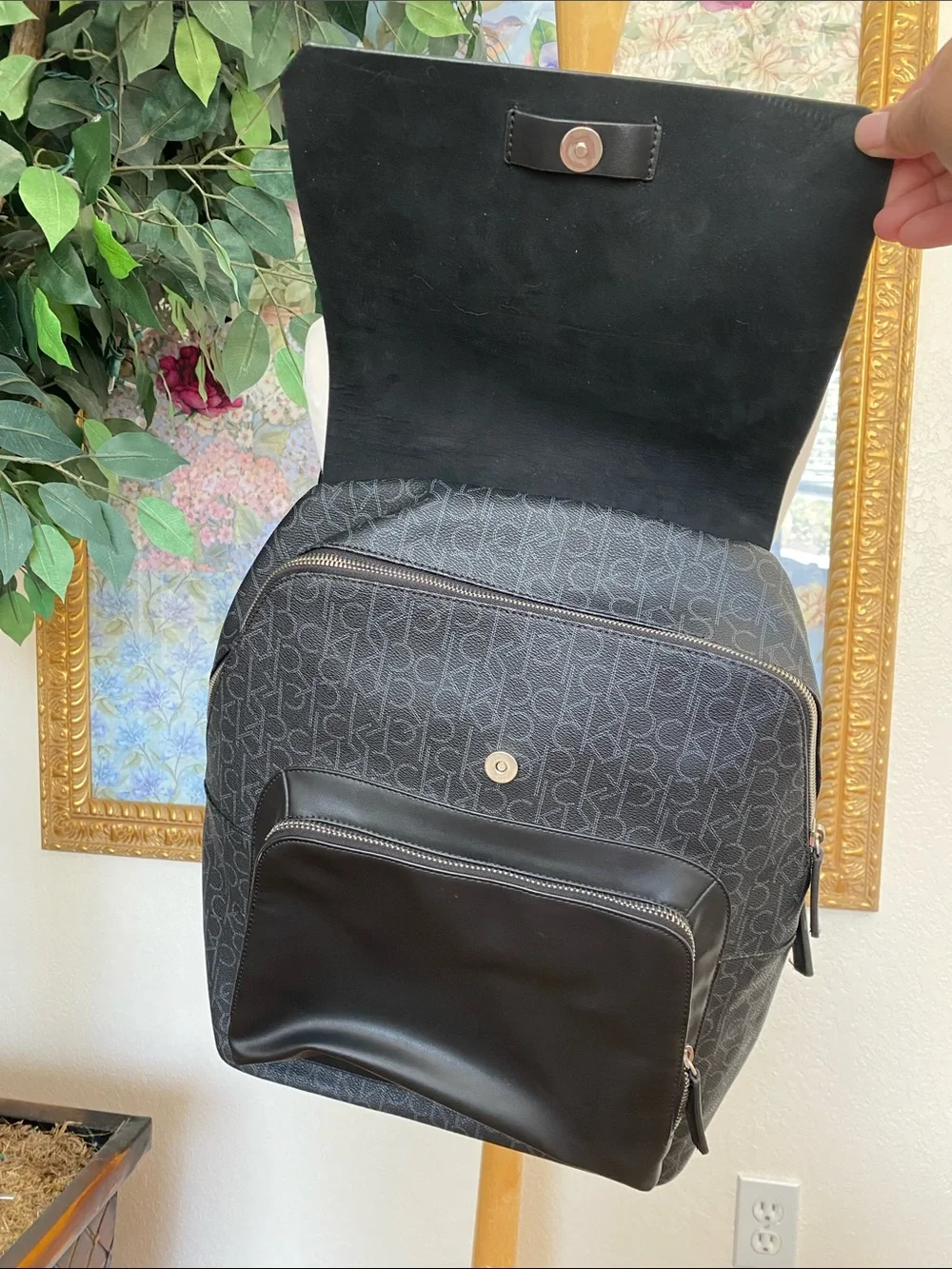 Calvin Klein Black Men's Logo-Accent Backpack